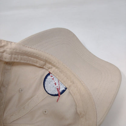 NASA Slideback Hat Tan One Size Adjustable Embroidered Prairie Mountain Cotton
