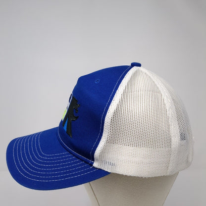 BUNZL Snapback Trucker Hat Blue One Size Adjustable Mesh Back Port Authority
