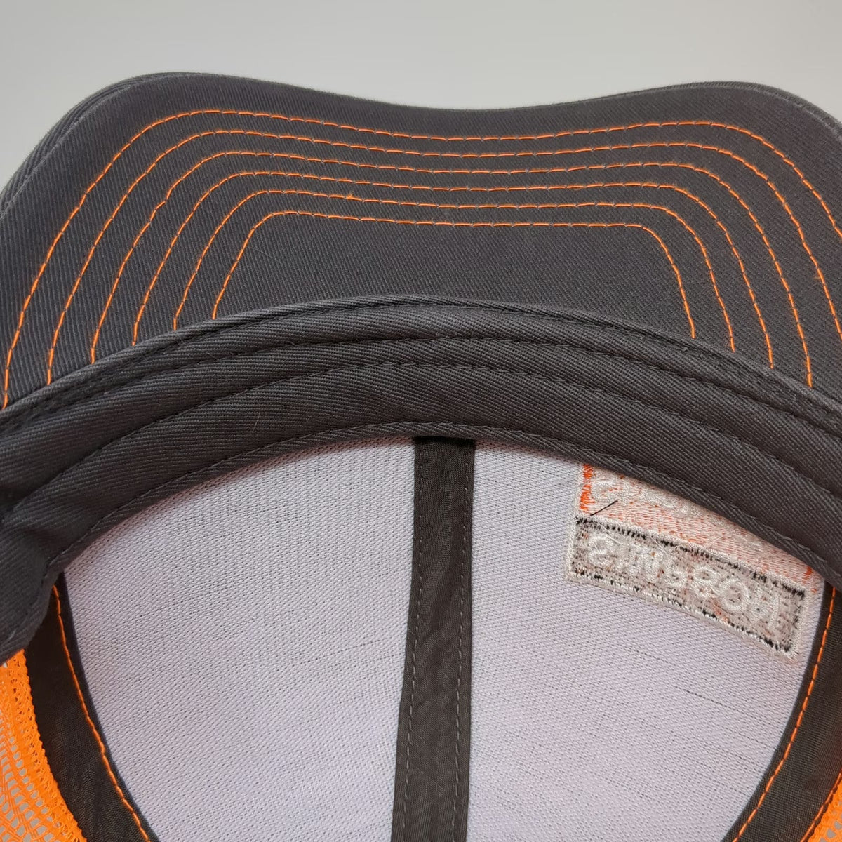 Outdoor Cap Simpson Strong-Tie Trucker Hat Gray Orange One Size Snapback Mesh