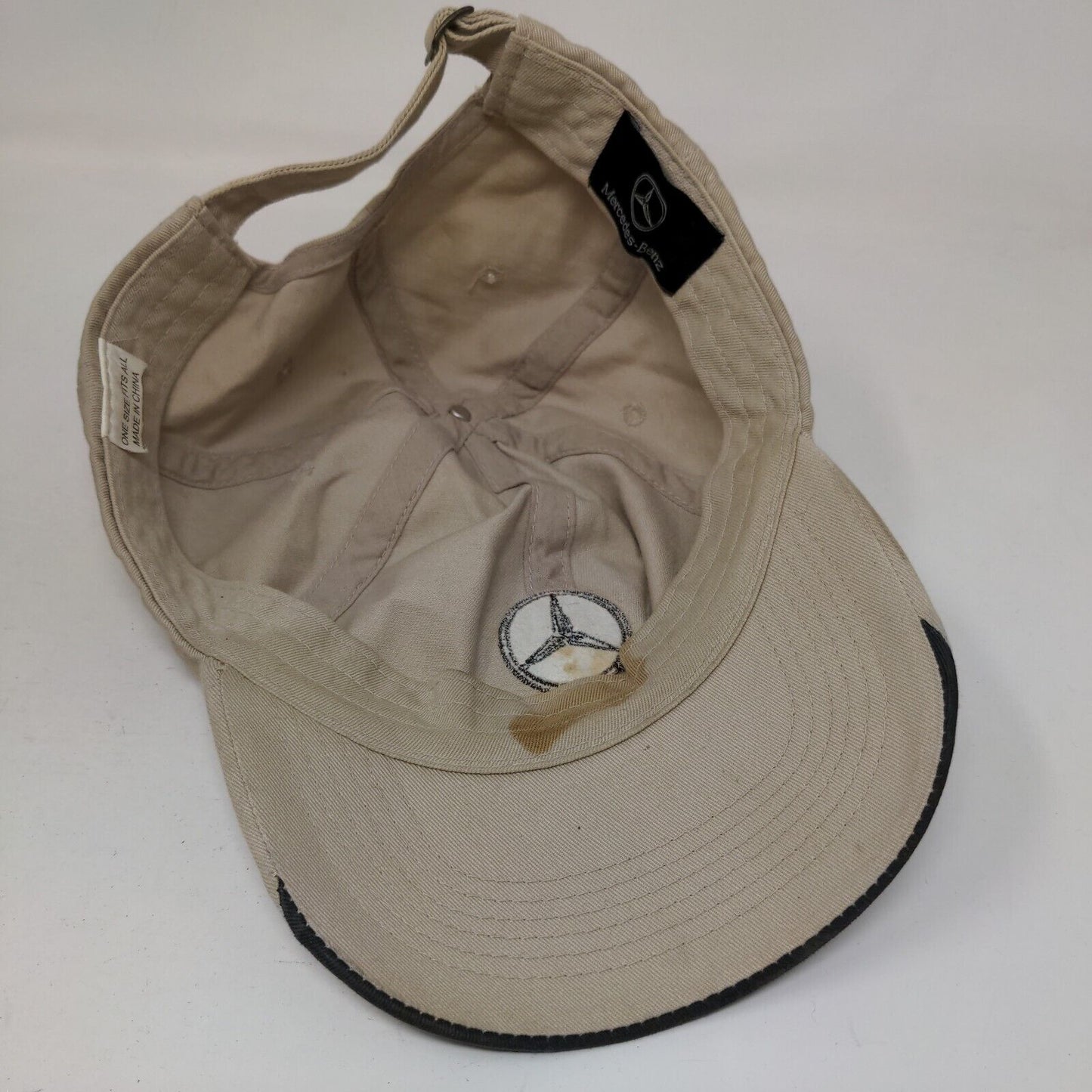 Mercedes-Benz Slideback Hat Tan OSFA Adjustable Embroidered 6 Panel