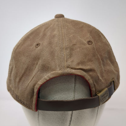L.L.Bean Baseball Cap Brown One Size Leather Strapback Wool Lined Canvas Hat