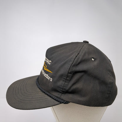 Creek Electric Electrical Contractor Slideback Hat Black OS Adjustable Rope Otto