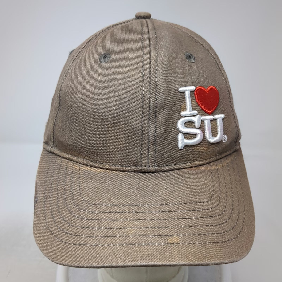 Beyond Nationalism I Love SU Baseball Cap Brown One Size Strapback Distressed