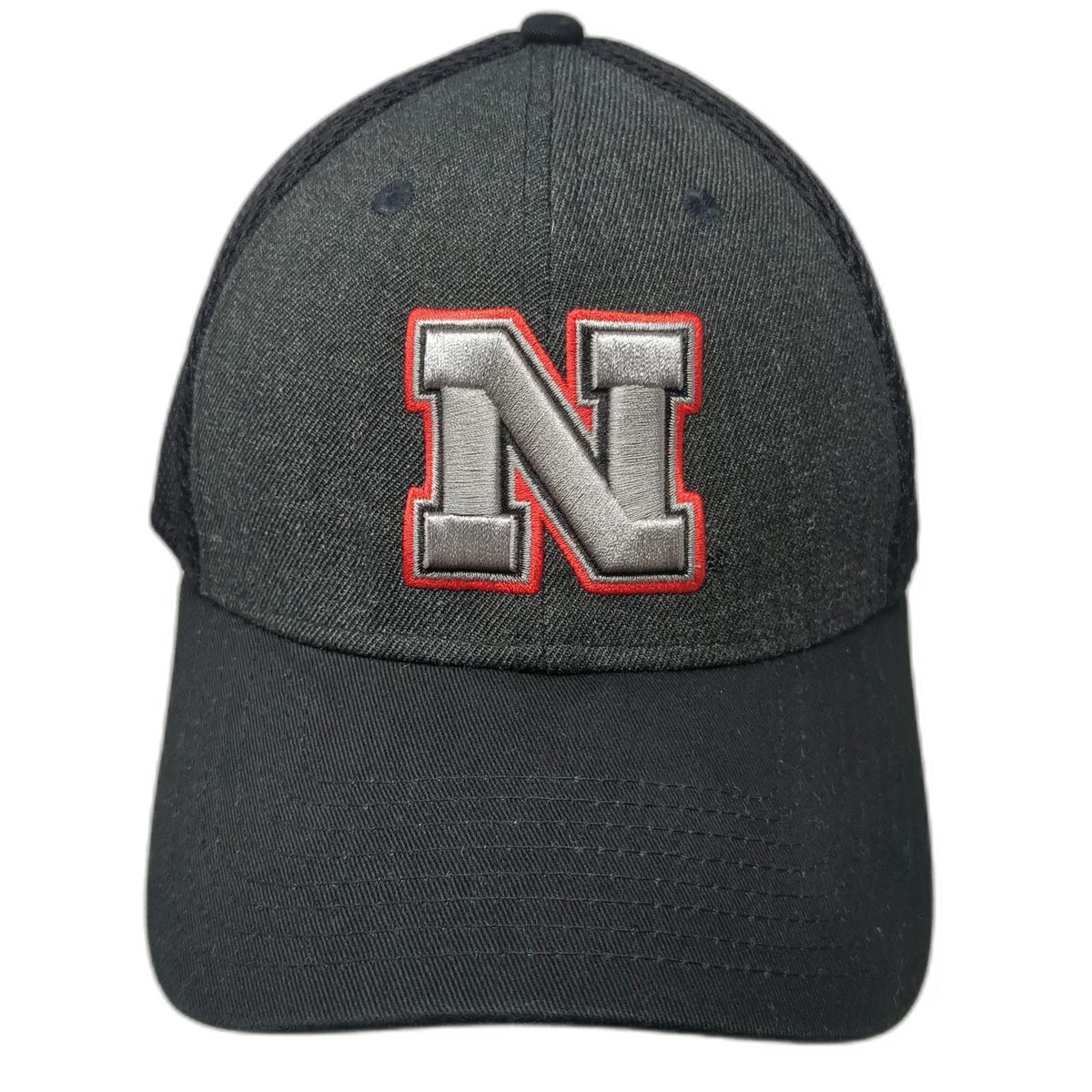 Nebraska Cornhuskers NCAA New Era Hat Black XL Mesh Back 39THIRTY Stretch Fit