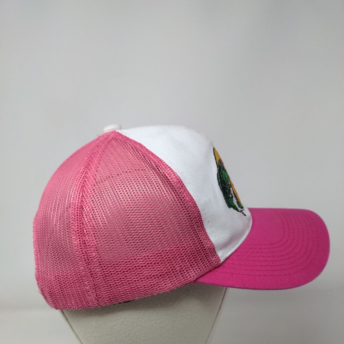 Bass Pro Shops Snapback Trucker Hat Pink OSFM Adjustable Mesh Back Gone Fishing