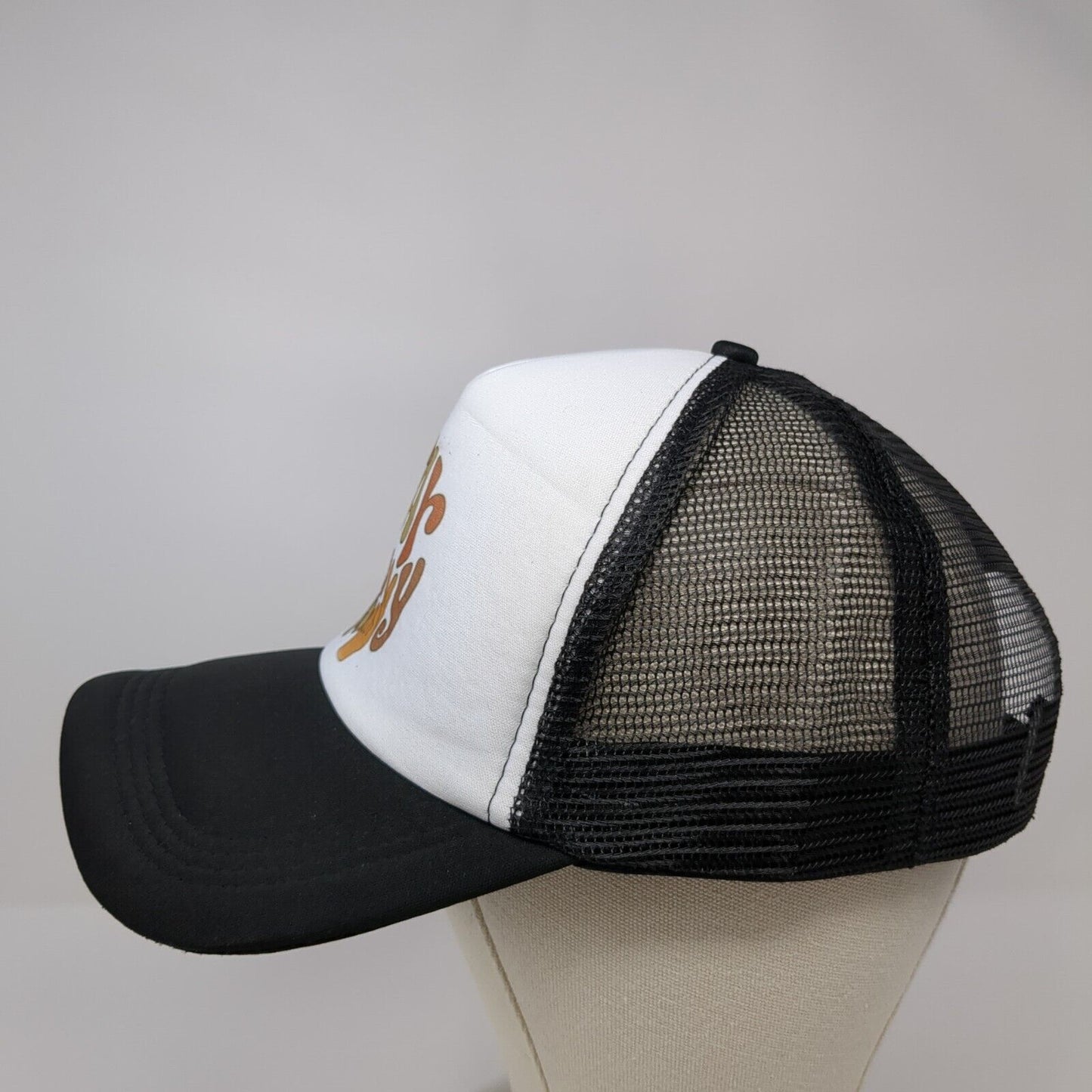 Stay Groovy Snapback Trucker Hat Black OSFA Mesh Back Adjustable