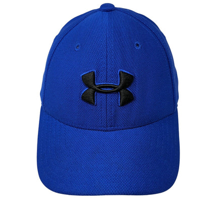 Under Armour Youth Fitted Hat Blue Small/Medium Embroidered 6 Panel
