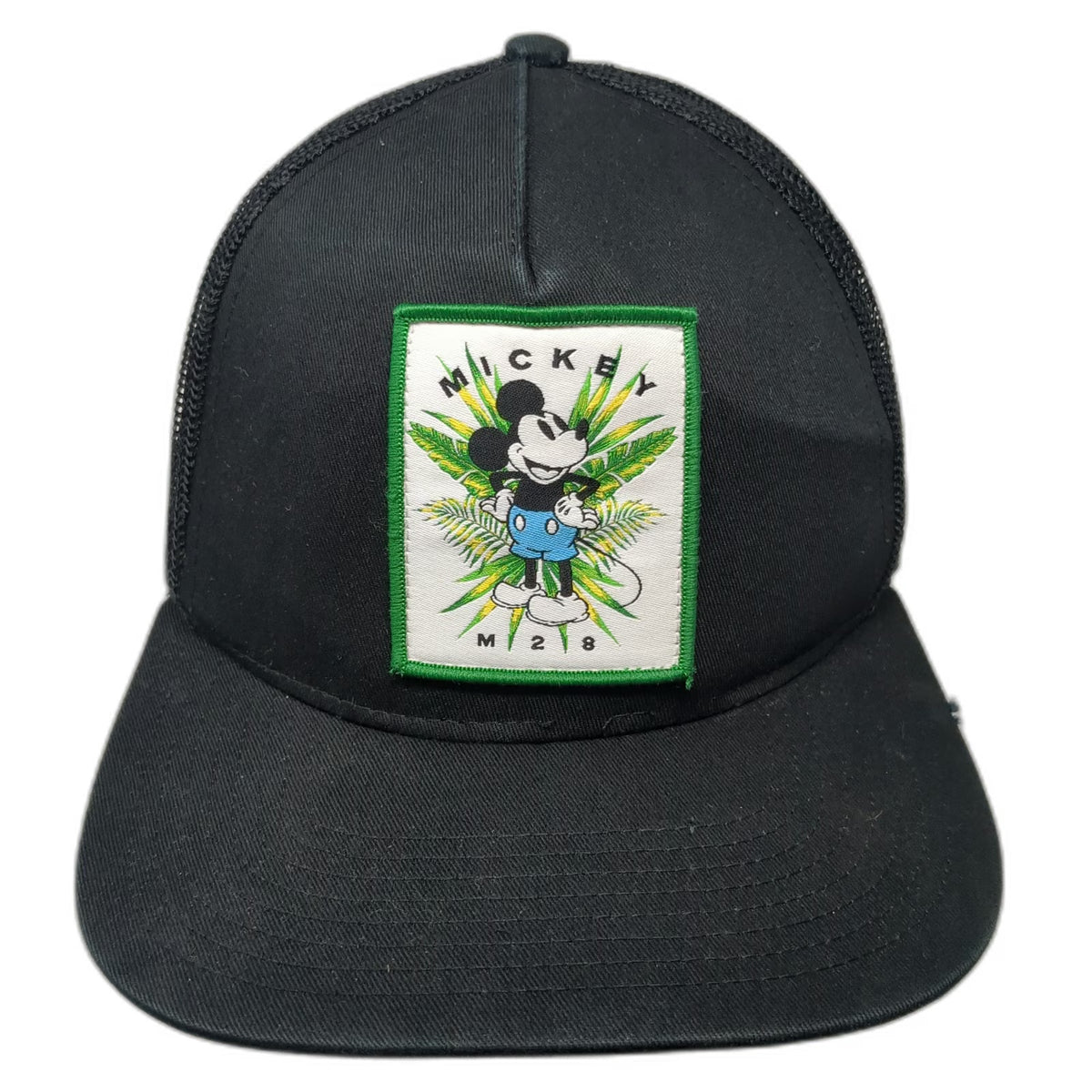 Neff Trucker Hat Black OSFM Mickey Mouse Disney Patch Mesh Snapback Flat Bill
