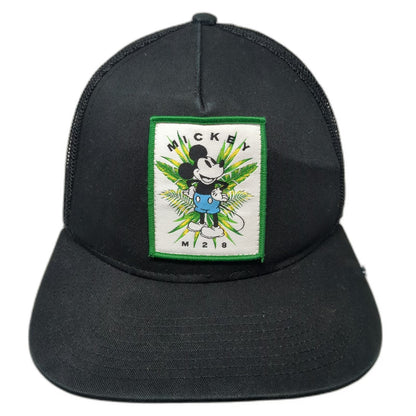 Neff Trucker Hat Black OSFM Mickey Mouse Disney Patch Mesh Snapback Flat Bill