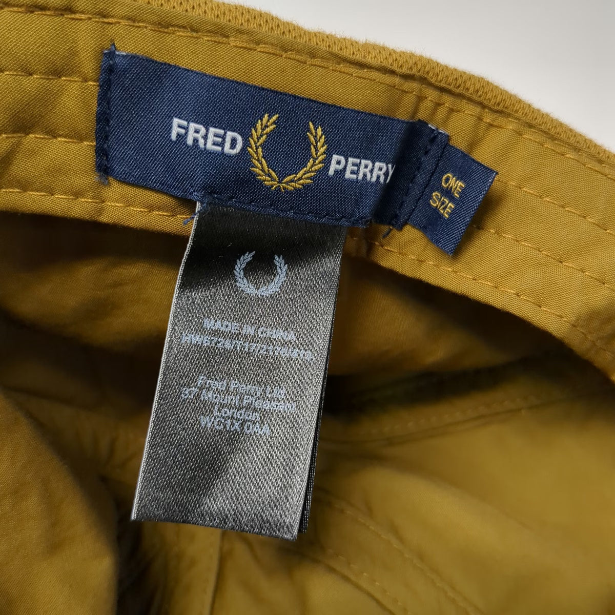 Fred Perry Baseball Cap Brown One Size Adjustable Laurel Wreath Logo Pique Hat