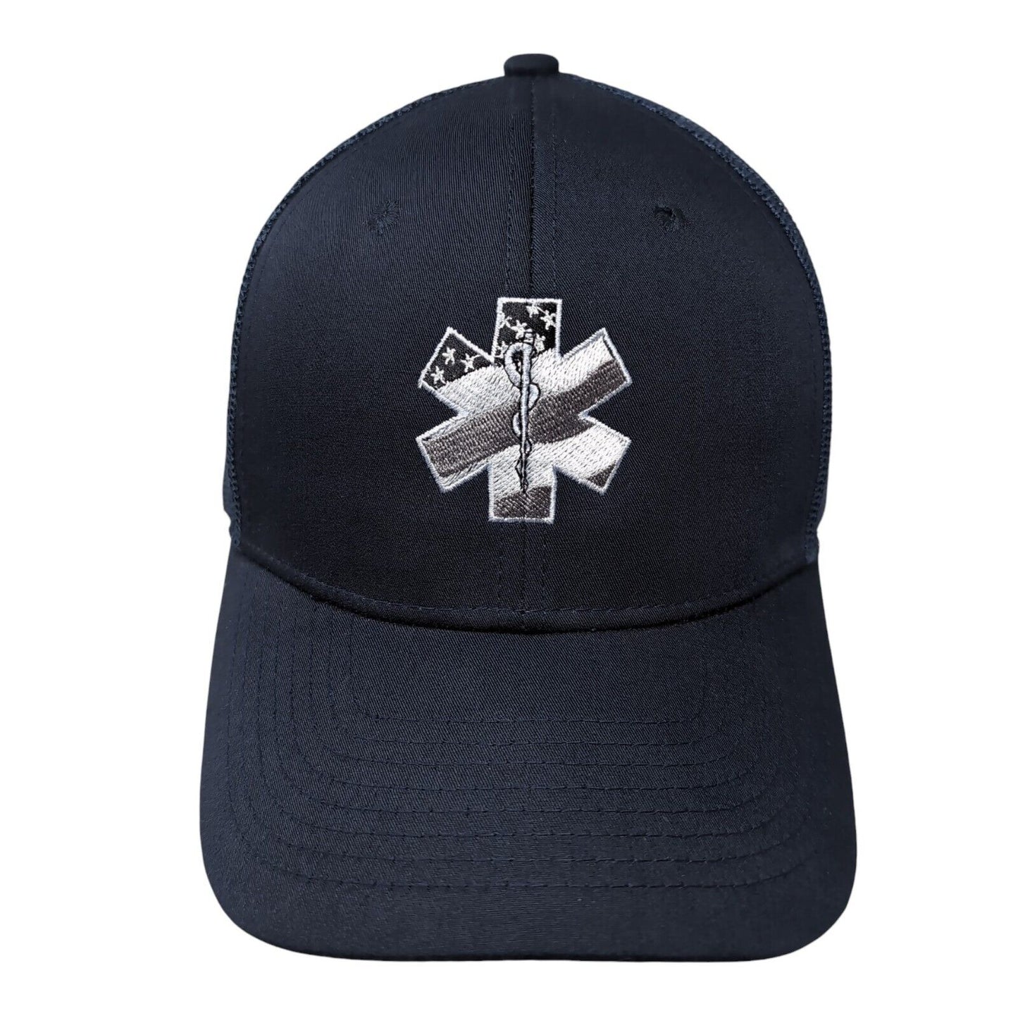 Star of Life Snapback Trucker Hat Blue One Size Adjustable Embroidered Cobra