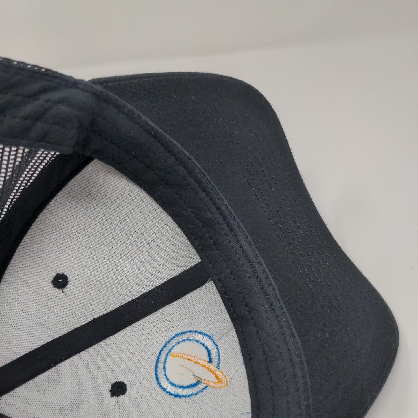 Qaltek Snapback Mesh Back Trucker Hat Black One Size Embroidered Yupoong