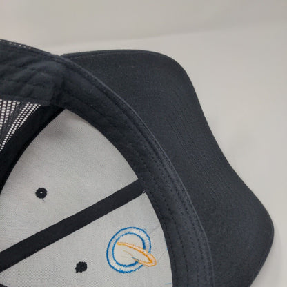 Qaltek Snapback Mesh Back Trucker Hat Black One Size Embroidered Yupoong