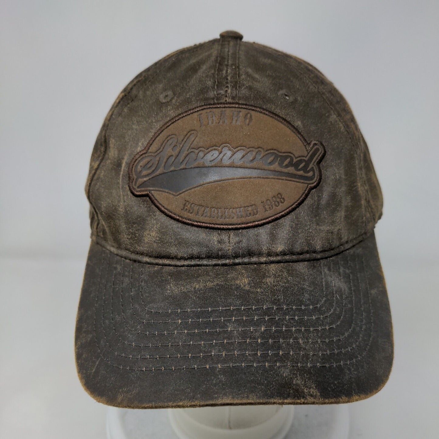Idaho Silverwood Strapback Hat Brown OSFM Adjustable 6 Panel Triangle