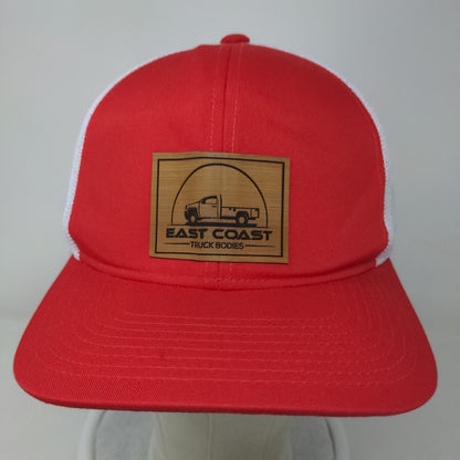 East Coast Truck Bodies Snapback Mesh Back Trucker Hat Red One Size