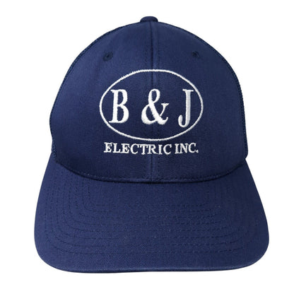 B&J Electric Inc. Fitted Mesh Back Trucker Hat Blue One Size Flexfit