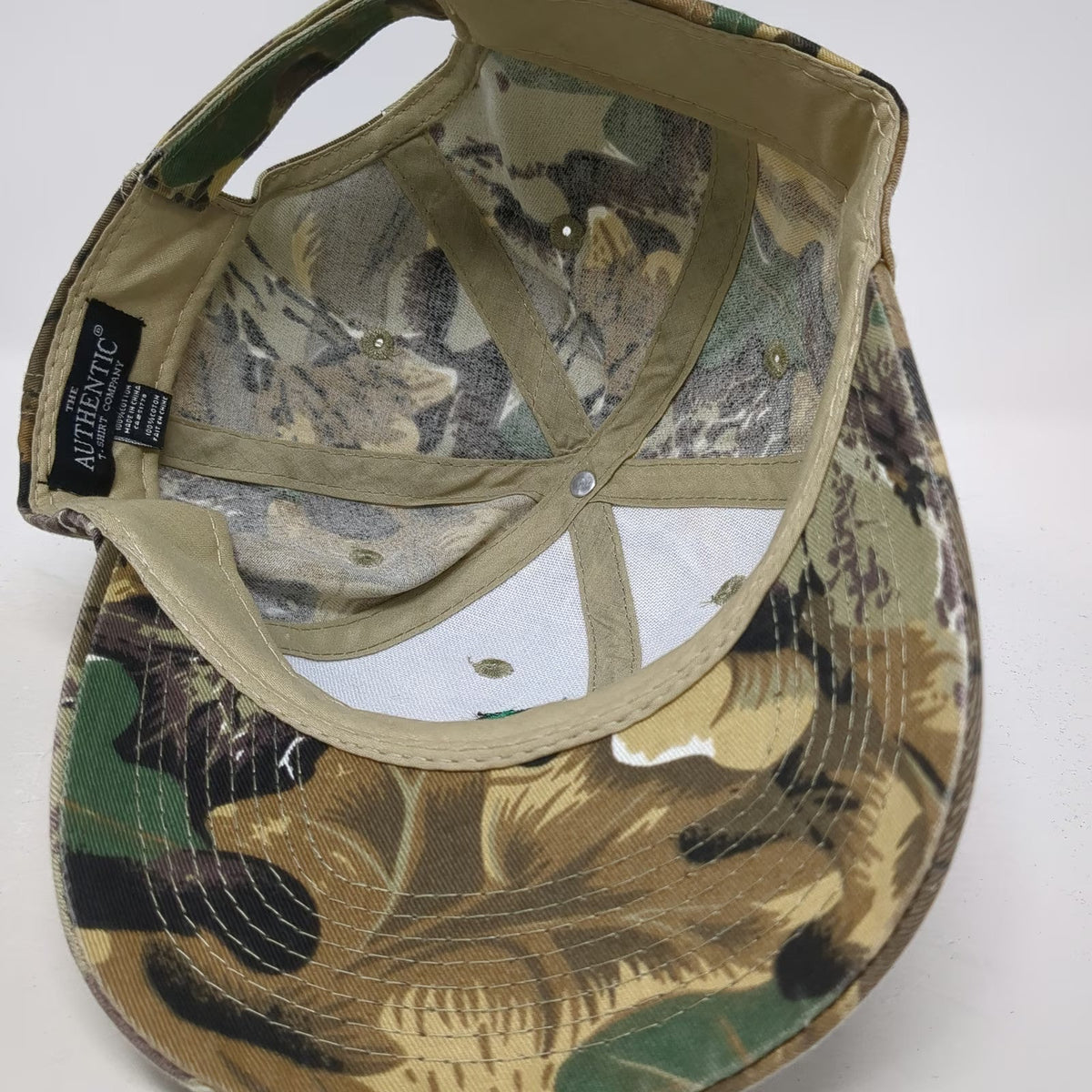 Authentic T-Shirt Co Baseball Cap Green Camo One Size Deep Sea Charters Hat