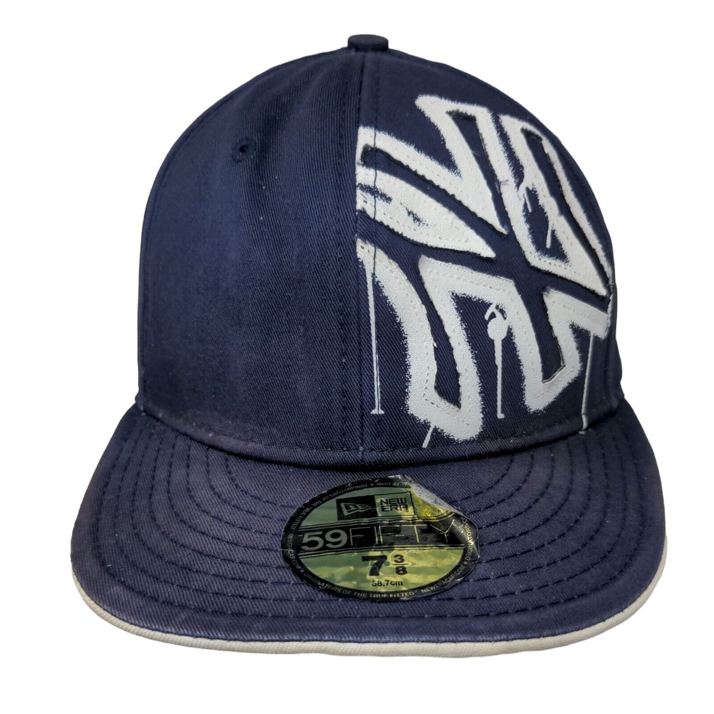 New York Yankees Fitted Hat Blue 7 3/8 New Era 59Fifty Graffiti Style MLB Logo