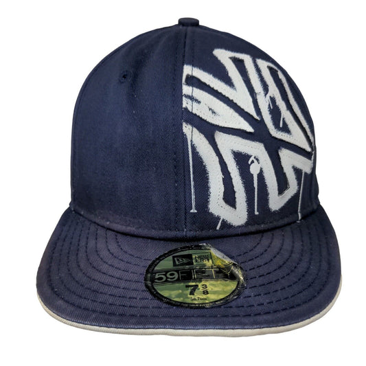 New York Yankees Fitted Hat Blue 7 3/8 New Era 59Fifty Graffiti Style MLB Logo