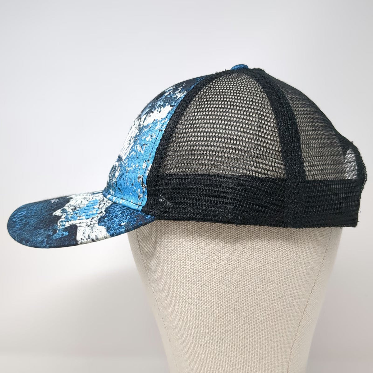Cabela's Trucker Hat Blue One Size Mesh Snapback Rift Camo CLUB Embroidered Logo