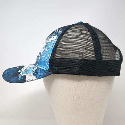 Cabela's Trucker Hat Blue One Size Mesh Snapback Rift Camo CLUB Embroidered Logo