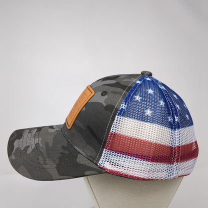 Ford Built Tough Snapback Trucker Hat Camouflage One Size Adjustable Patriotic