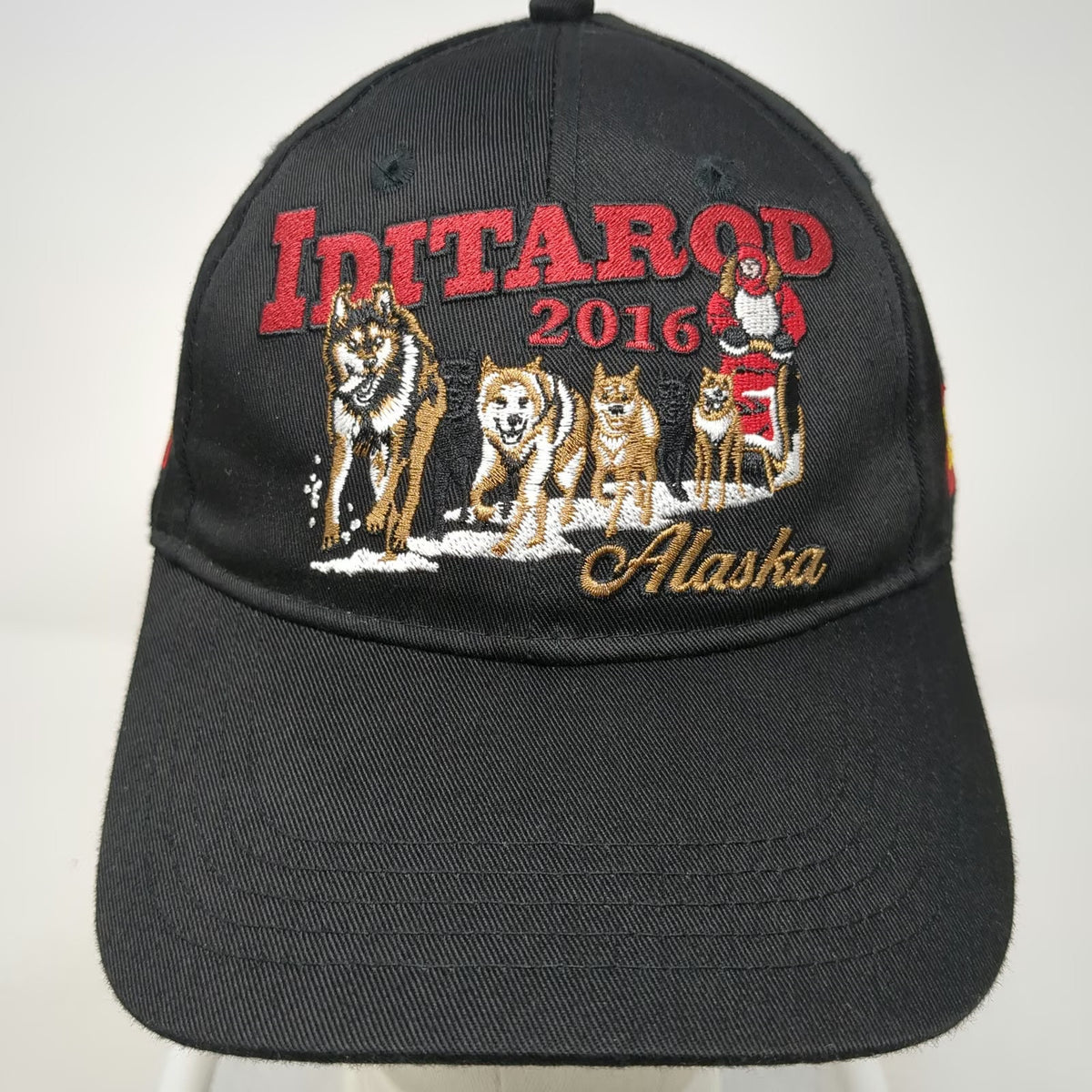 Iditarod Trail Committee Baseball Cap Black OSFM 2016 Sled Dog Race Wells Fargo