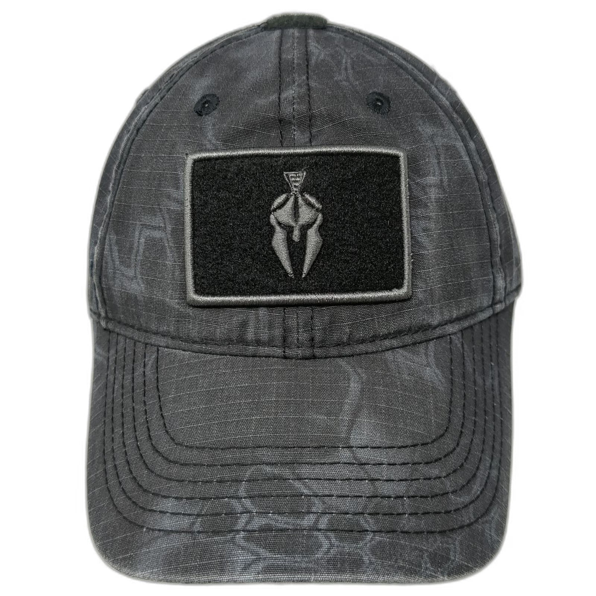 Kryptek Baseball Cap Gray One Size Typhon Camo Spartan Patch Strapback Hat