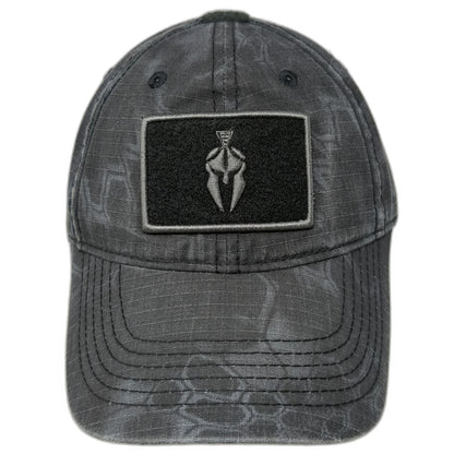 Kryptek Baseball Cap Gray One Size Typhon Camo Spartan Patch Strapback Hat