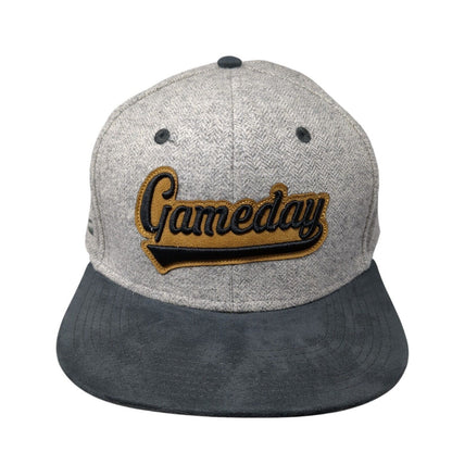 Gameday Patch Snapback Hat Gray One Size Adjustable Herringbone Pukka