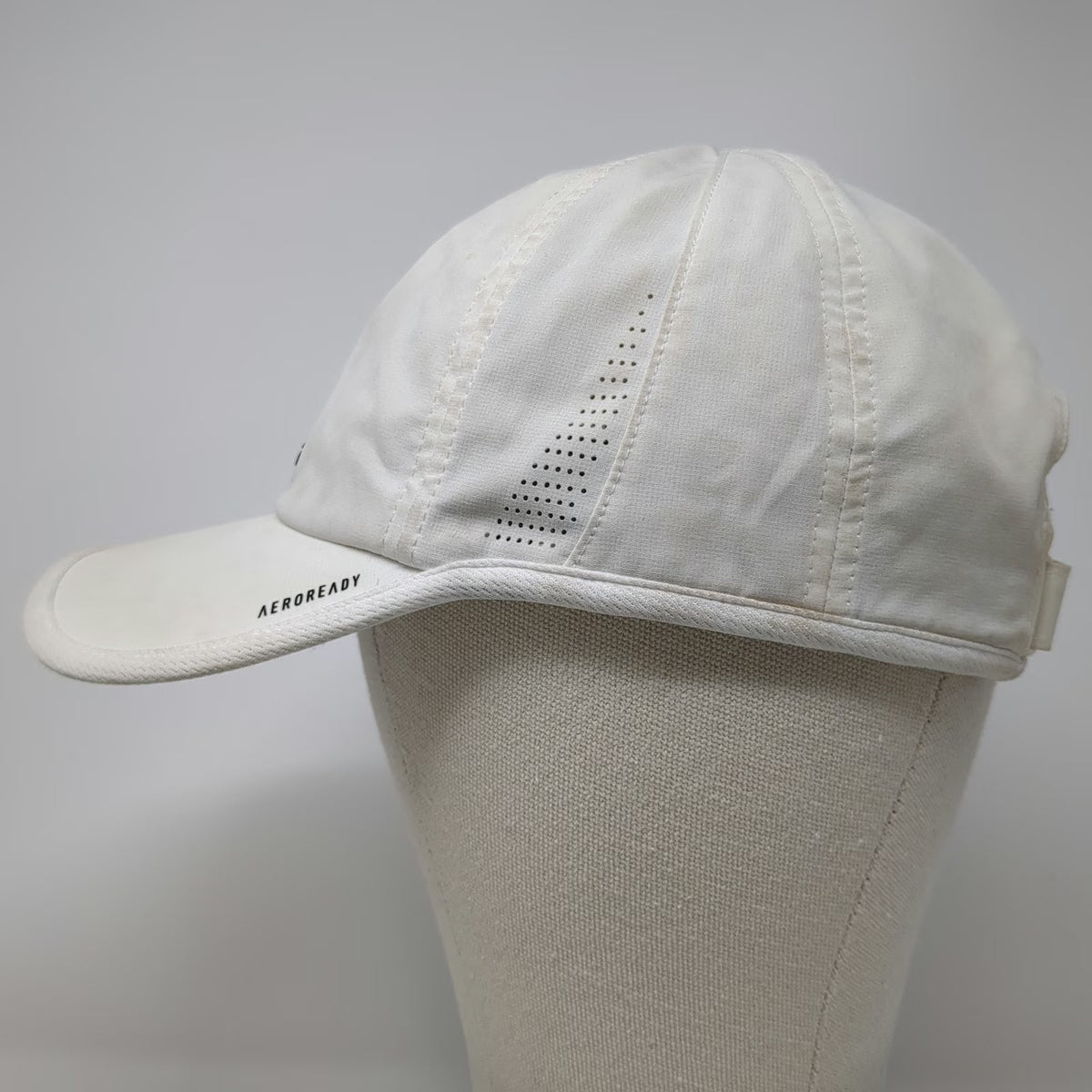 Adidas Baseball Cap White One Size AEROREADY Performance Golf Strapback Hat Gray