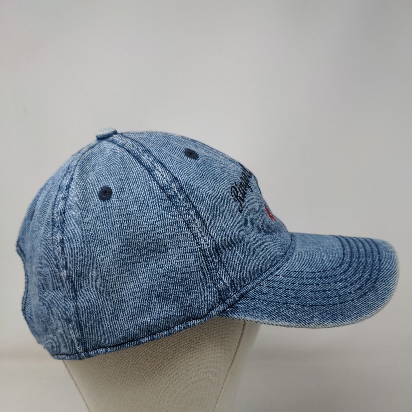 Ringold Ranch Cherry Strapback Hat Blue Denim OSFM Embroidered Otto