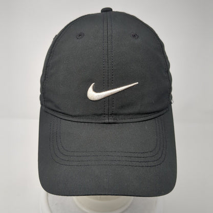 Nike Swoosh Strapback Hat Black One Size Embroidered Adjustable Solid