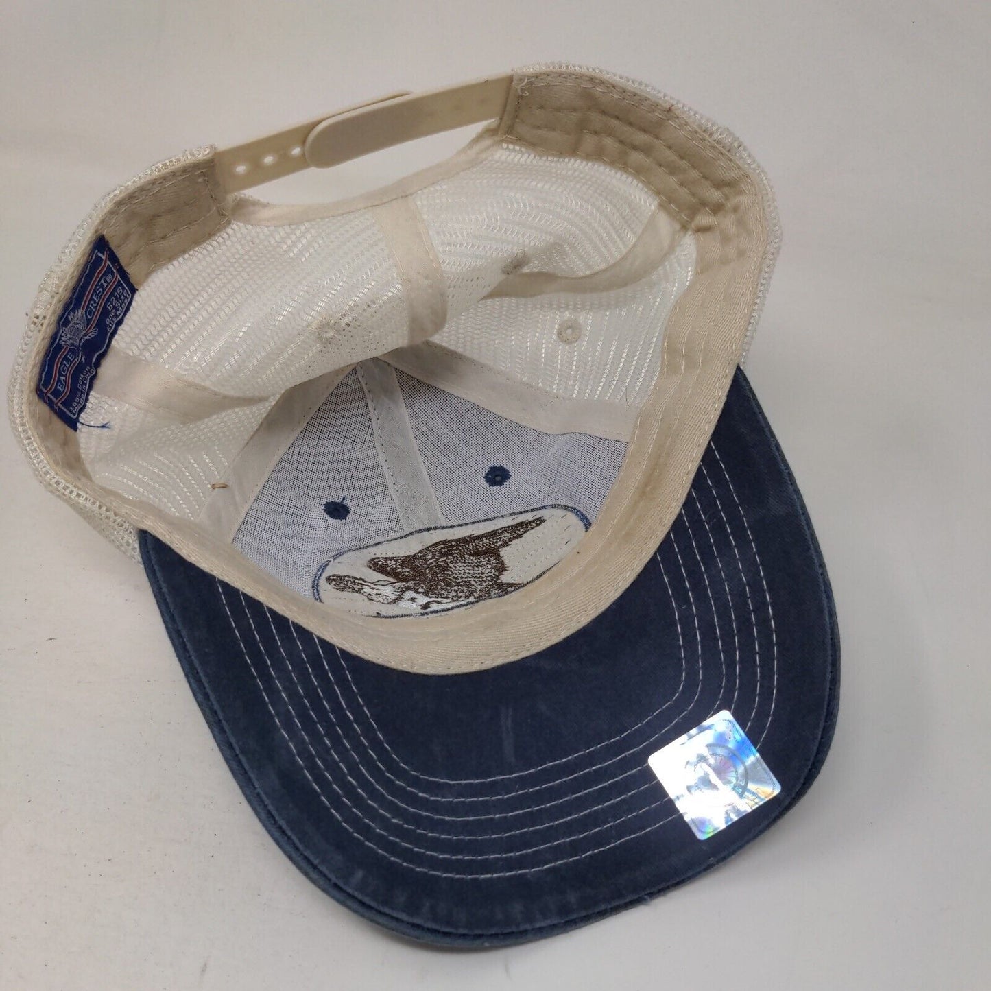 US Navy Eagle Snapback Mesh Back Trucker Hat Blue OSFM Embroidered