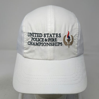Baseball Cap White One Size US Police & Fire Championships Mesh Polyester Hat