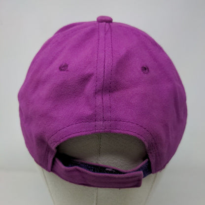 Believe Strapback Hat Purple OSFM Embroidered Pink Ribbon 6 Panel