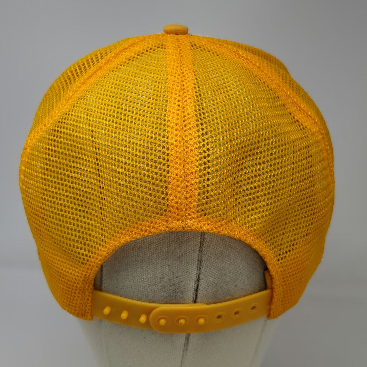 Marsco Trucker Hat Yellow OSFM Tarpon Springs Fla Script Mesh Snapback Florida