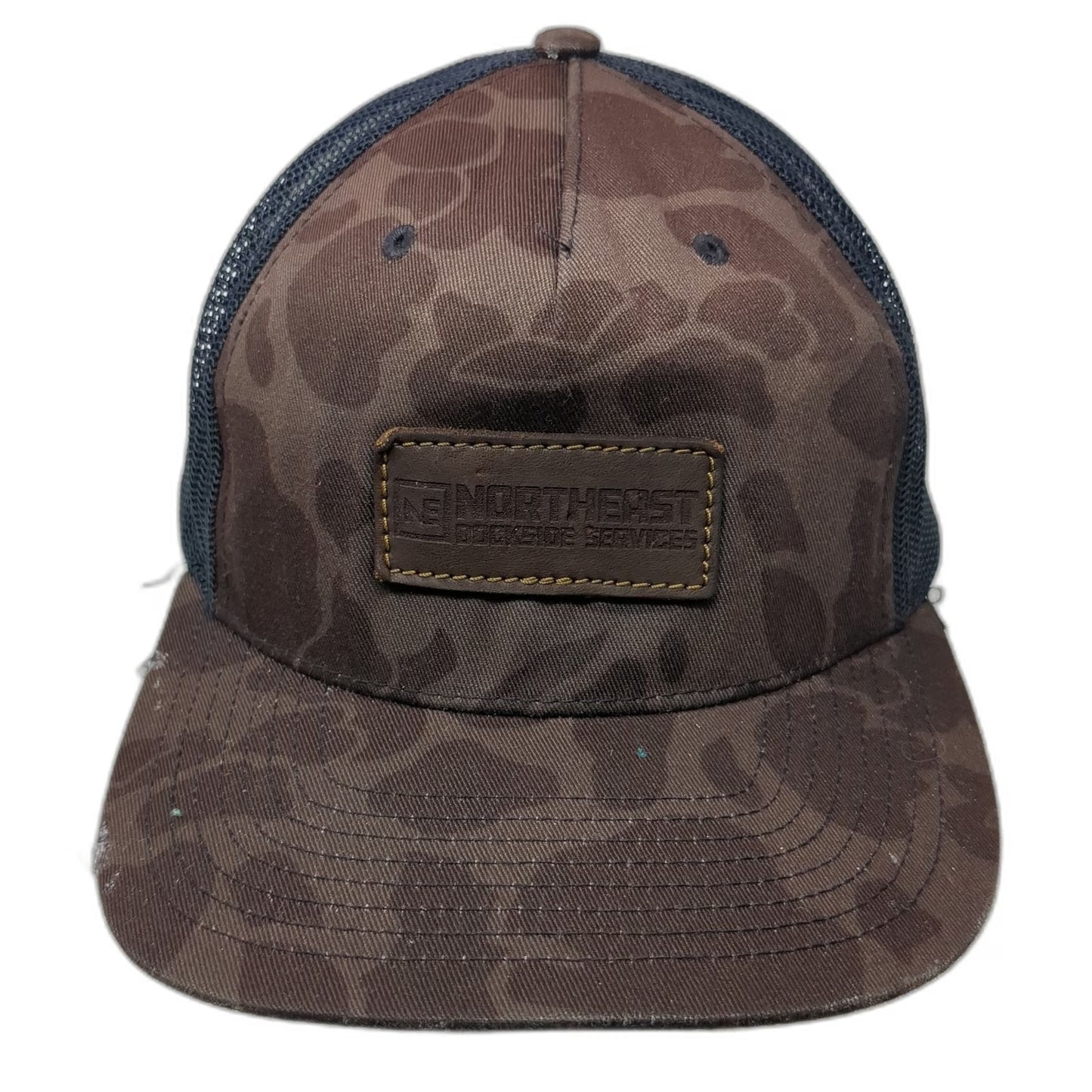 Richardson Trucker Hat Brown One Size Camo Northeast Dockside Services Patch Cap