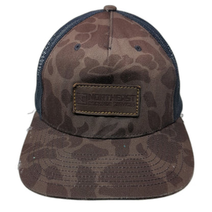 Richardson Trucker Hat Brown One Size Camo Northeast Dockside Services Patch Cap