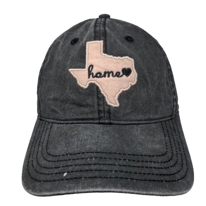 Home Texas Map Slideback Hat Gray OSFM Embroidered Adjustable 6 Panel