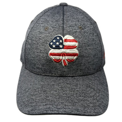 Black Clover Baseball Cap Gray XL Fitted American Flag Clover Live Lucky Hat
