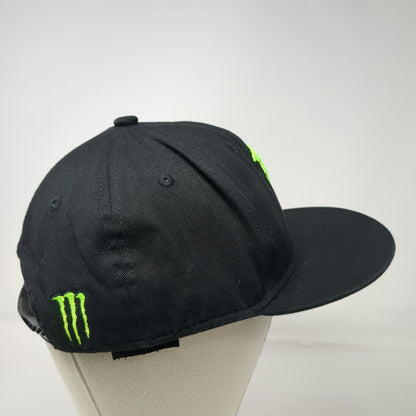 Monster Energy Snapback Black Green One Size Hat Flat Brim Embroidered Logo Claw