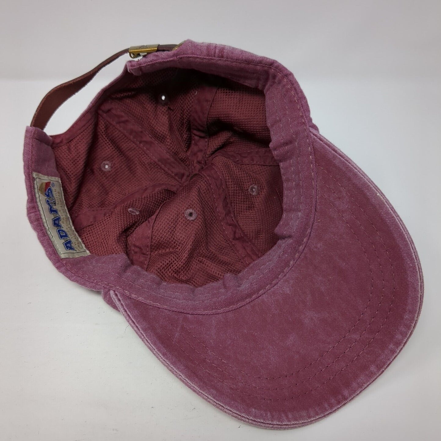 Adams Slideback Hat Red One Size Adjustable Vented Holes 6 Panel Blank