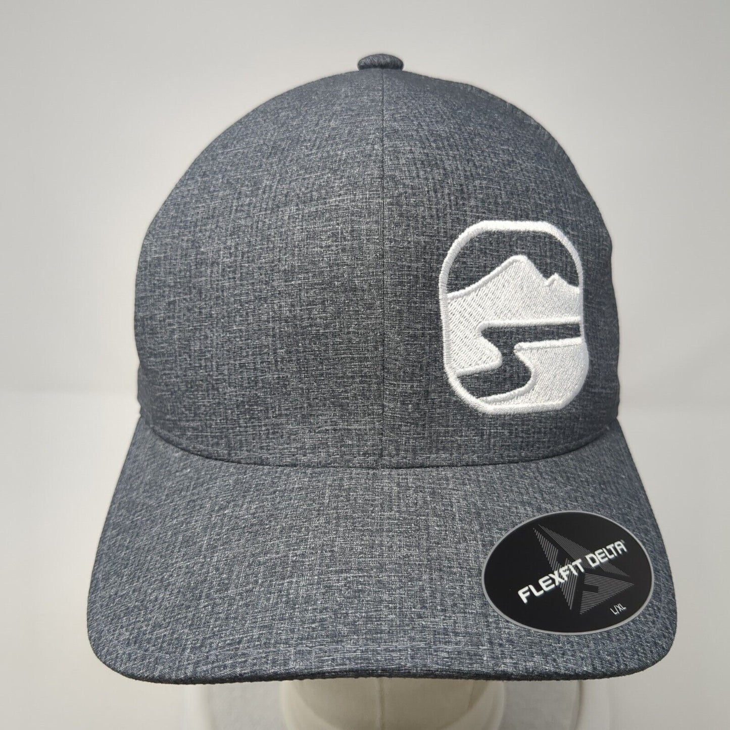 Flexfit Delta Fitted Hat Gray L/XL Lightweight Embroidered 6 Panel Polyester