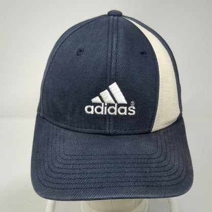 Adidas Baseball Cap Blue One Size Strapback Cotton Embroidered Logo Stripe Hat