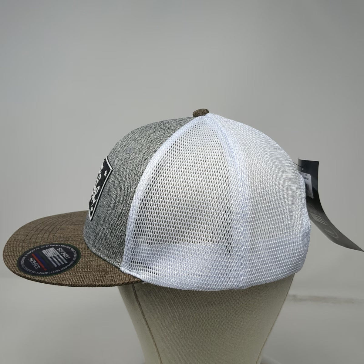 Howitzer Trucker Hat Gray One Size We the People Mesh Flat Brim Patriot MFG Hat