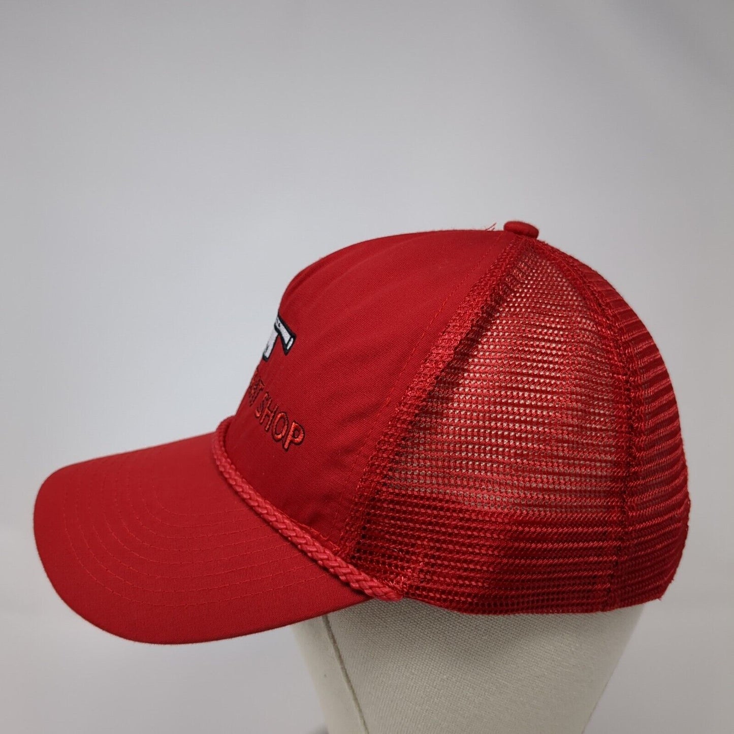 Adam's Meat Shop Rope Trucker Hat Red One Size Mesh Back WearGuard