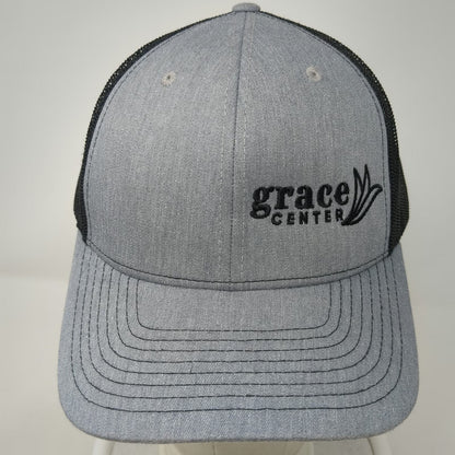 Richardson Trucker Hat Gray One Size Mesh Snapback Grace Center Logo Hat