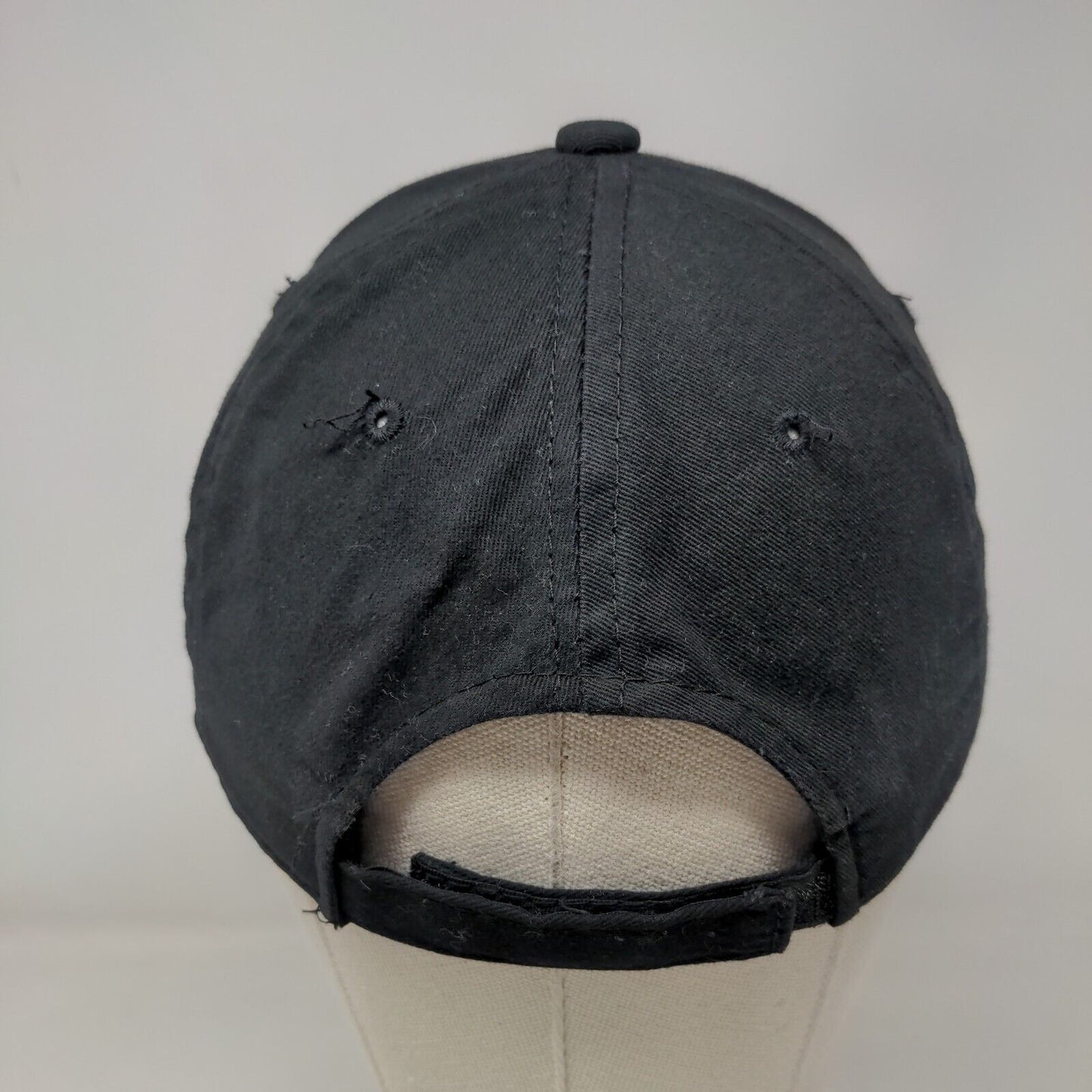 George Strapback Hat Black One Size Adjustable Vented Holes 6 Panel Blank