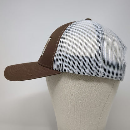 Scheels Trucker Hat Brown OSFM Bigfoot Sasquatch Mountain Patch Mesh Snapback